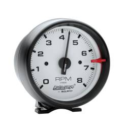 AutoMeter - AutoMeter 2303 Autogage Pedestal Tachometer White/Blk Gauge 0-8000RPM 3-3/4" - Image 1