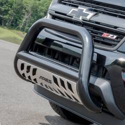 ARIES - ARIES B35-5005 ARIES Bull Bar 3" w/Stainless Skid Plate Black - Image 1