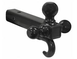 Buyers Tri-Ball Hitch Tubular Shank w/Black Balls & Recovery Hook 1802208