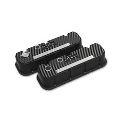 Holley 241-152 Black M/T Retro Aluminum Valve Covers for 63-89 Chevy/GMC