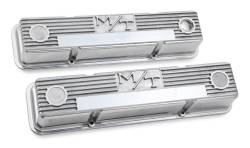 Holley 241-82 M/T Retro Alu. Valve Covers Polished for 87-55 Buick/Chevy/GMC