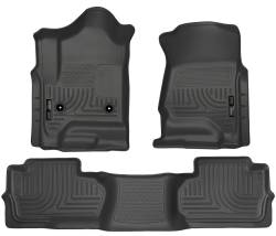 Husky Liners - Husky Liner Weatherbeater Front/Rear Floor Liners Black Silverado/Sierra 98241 - Image 1