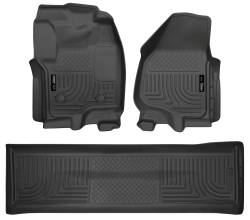 Husky Liners - Husky Liner Weatherbeater Front/Rear Floor Liners Black Ford Super Duty 99711 - Image 1