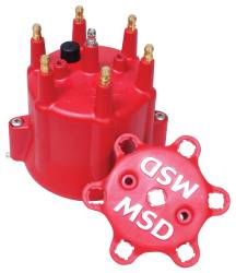 MSD - MSD Ignition 8014 6 Cylinder HEI Distributor Cap w/Retainer for Chevy - Image 1