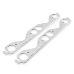 Mr Gasket 7402G Round Port Aluminum Exhaust Gasket 55-91 Chevy 262-400 SB Gen-I