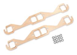 Mr Gasket 7153 Rectangular Ports Copper Seal Exhaust Gasket 55-91 Chevy 262-400