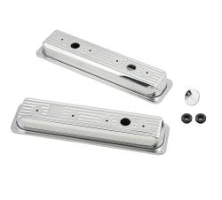 Mr Gasket 9415 Chrome Valve Covers Finned 87-02 Chevy 305-350 Gen-I Small Block