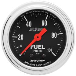AutoMeter - AutoMeter 2412 Traditional Chrome Fuel Pressure Gauge 2-1/16" Full Sweep 100PSI - Image 1