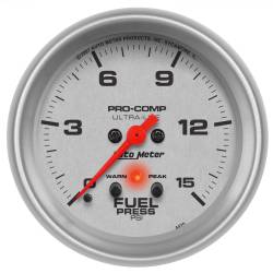AutoMeter - AutoMeter 4470 Ultra-Lite Elec Fuel Pressure Gauge w/Peak/Warn 0-15 PSI 2-5/8" - Image 1