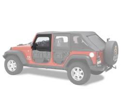 Bestop - Bestop 51805-17 Front Element Upper Soft Doors Black Twill for 07-18 Wrangler JK - Image 1