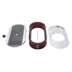 Edelbrock - Edelbrock 4273 Elite 2 Polish Oval Air Cleaner Single 4-Bbl Carb 2.5" Element - Image 1