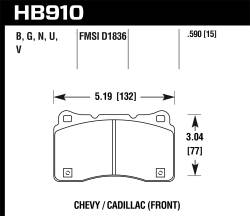 Hawk Performance - Hawk Performance HB910B.590 HPS Disc Brake Pad for ATS Corvette CT6 CTS XTS - Image 1