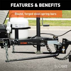 CURT - CURT 17062 Round Bar Weight Distribution Hitch w/Lubrication Sway Control 8-10K - Image 3