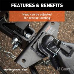 CURT - CURT 17050 Round Bar Weight Distribution Hitch w/Integrated Lubrication 5-6K - Image 3