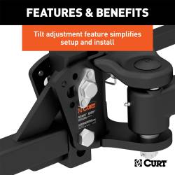 CURT - CURT 17500 Weight Distribution Hitch Trunion Spring Bar Fits - Image 4