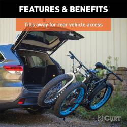 CURT - CURT 18085 Tray-Style Hitch-Mounted Bike Rack 2 Bikes 1-1/4" Or 2" Shank - Image 5