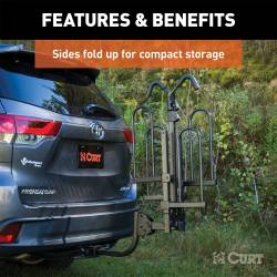 CURT - CURT 18085 Tray-Style Hitch-Mounted Bike Rack 2 Bikes 1-1/4" Or 2" Shank - Image 6