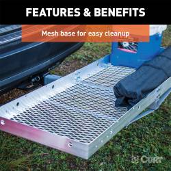 CURT - CURT 18100 60" x 20" Aluminum Tray Cargo Carrier Folding 2" Shank 500 lbs - Image 3