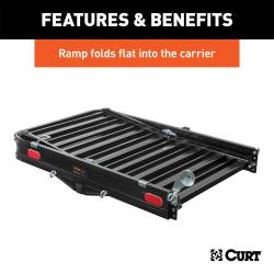 CURT - CURT 18112 50" x 30" Black Aluminum Hitch Cargo Carrier w/Ramp Folding 2" Shank - Image 5