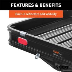 CURT - CURT 18112 50" x 30" Black Aluminum Hitch Cargo Carrier w/Ramp Folding 2" Shank - Image 4