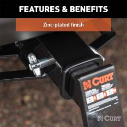CURT - CURT 21561 1/2" Swivel Hitch Pin w/5/8" Adapter 1.25" Or 2" Receiver Zinc - Image 3