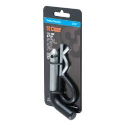 CURT - CURT 21411 1/2" Hitch Pin 1-1/4" Receiver Zinc w/Rubber Grip Packaged - Image 1