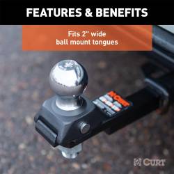 CURT - CURT 40246 RockerBall 2" Cushion Hitch Trailer Ball 3/4" Shank 3500 lbs Packaged - Image 3