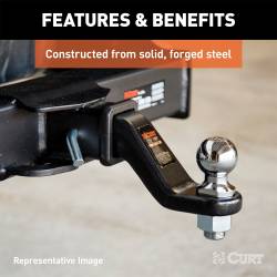 CURT - CURT 45459 Commercial Duty Forged Ball Mount 2.5" Shank 20000 lbs 6" Drop - Image 3