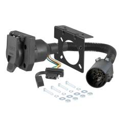 CURT - CURT 55774 4-Way Flat To 7-Way Round RV Blade Wiring Adapter - Image 1