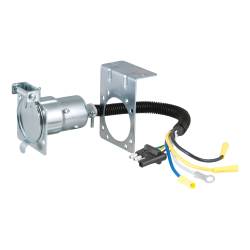 CURT - CURT 57185 Electrical Adapter w/Bracket 4-Way Flat To 7-Way RV Blade Trailer - Image 1