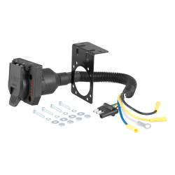 CURT - CURT 57676 Electric Adapter w/Tester 4Way Flat Vehicle To 7Way RV Blade Trailer - Image 1