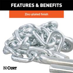 CURT - CURT 80030 48" Safety Chain w/2 S-Hooks 5000 lbs Clear Zinc - Image 3