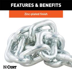 CURT - CURT 80315 35" Safety Chain w/1 Clevis Hook 16200 lbs Yellow Zinc - Image 3