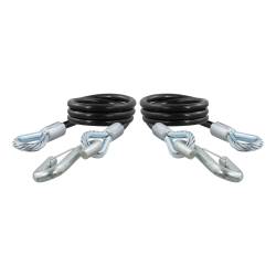 CURT - CURT 80176 44" Safety Cables w/2 Snap Hooks 7500 lbs Vinyl-Coated 2-Pack - Image 1