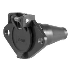 CURT - CURT 58130 6-Way Round Connector Socket Vehicle Side Black Plastic - Image 1