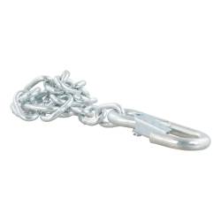 CURT - CURT 80312 27" Safety Chain w/1 Snap Hook 2000 lbs Clear Zinc - Image 1