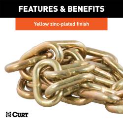 CURT - CURT 80303 35" Safety Chain w/1 Clevis Hook 12600 lbs Yellow Zinc - Image 3