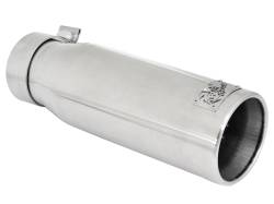 aFe 49-92043-P Stainless Steel Exhaust Tip 3" Inlet x 4" Out 12" L Bolt-On Pol