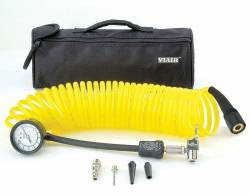 Viair - Viair 00025 Yellow 5-In-1 Coil Air Hose w/Inflator Or Deflator Pressure Gauge - Image 1
