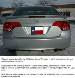 Dallas Automotive Restyling - DAR ABS-717 Honda Civic Flush Mount Rear Spoiler Unpainted Lighted - Image 1