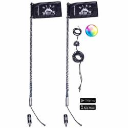 5150 Whips 36" 187 Bluetooth Control LED Safety Whip w/Magnet Mount & Flag-Pair