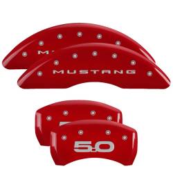 MGP Caliper Covers - MGP Caliper Covers 10201SM52RD Front/Rear Red for 15-23 Ford Mustang GT - Image 1
