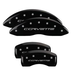 MGP Caliper Covers - MGP Caliper Covers 13008SCV6BK Front/Rear Gloss Black for Chevrolet Corvette - Image 1
