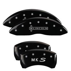 MGP Caliper Covers 36019SLCSBK Front/Rear Gloss Black for 13-16 Lincoln MKS