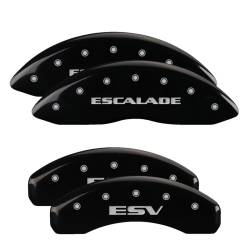 MGP Caliper Covers 35015SESVBK Front/Rear 4pc Gloss Black Cadillac Escalade