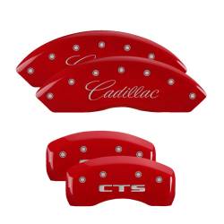 MGP Caliper Covers 35010SCTSRD Front/Rear 4pc Red Cadillac CTS