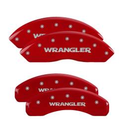 MGP Caliper Covers 42007SWRGRD Front/Rear 4pc Red for Jeep Wrangler JK
