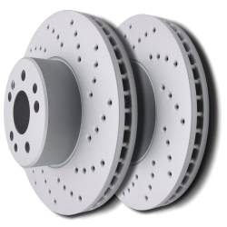 SP Performance C43-266 Cross Drilled Brake Rotors ZRC Coating L/R Pr Rear