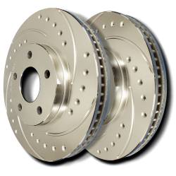 SP Performance F18-542-P Drilled Slotted Brake Rotors Zinc Coating L/R Pr Rear