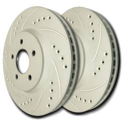 SP Performance F32-2324 Drilled Slotted Brake Rotors ZRC Coating L/R Pr Front